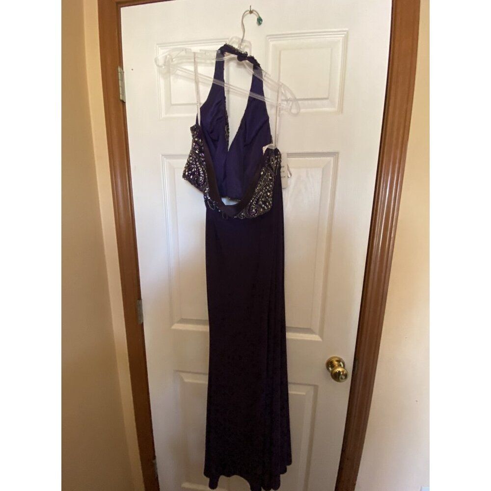 NWT! Sexy Clarisse Prom 2-piece beaded mermaid prom dress! Size 9/10. Eggplant - Picture 2 of 4